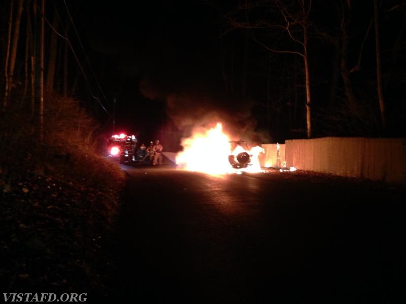 Vista Firefighters extinguishing the motor vehicle fire - December 2015