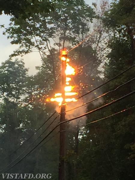 Utility pole fire on Smith Ridge Road - 9/20/16