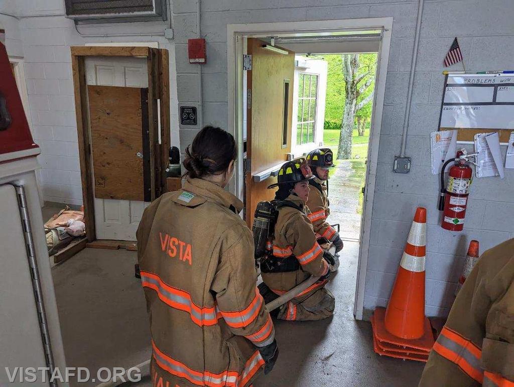 Vista Firefighters practicing hoseline advancement - 05/21/23