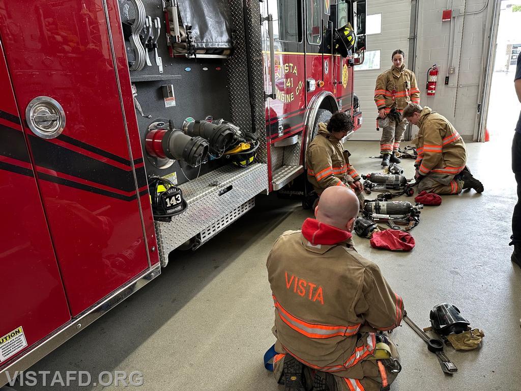 Foreman Ryan Ruggiero going over SCBA operations during &quot;Firefighter Skills Class&quot; - 04/23/23