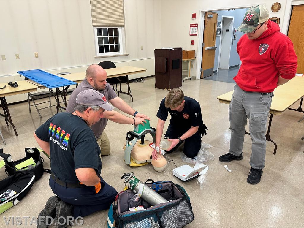 Vista Fire Department personnel practicing how they would respond to a cardiac arrest emergency - 05/08/23