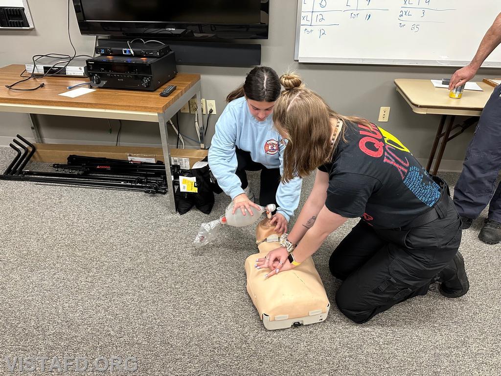 Vista Fire Department personnel practicing how they would respond to a cardiac arrest emergency - 05/08/23