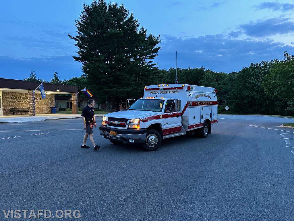 Ambulance 84B2 conducting driver training as Assistant Chief Brian Porco looks on - 06/19/23