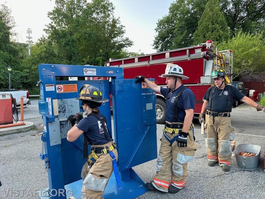 Vista Firefighters practicing forcible entry techniques - 07/10/23