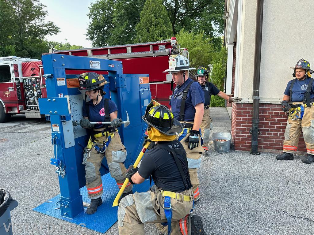 Vista Firefighters practicing forcible entry techniques - 07/10/23