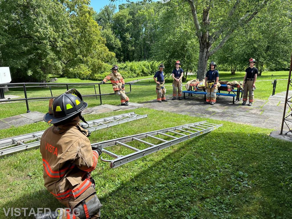 Foreman Kyla Whalen going over ladder operations during &quot;Firefighter Skills Class&quot; - 07/23/23