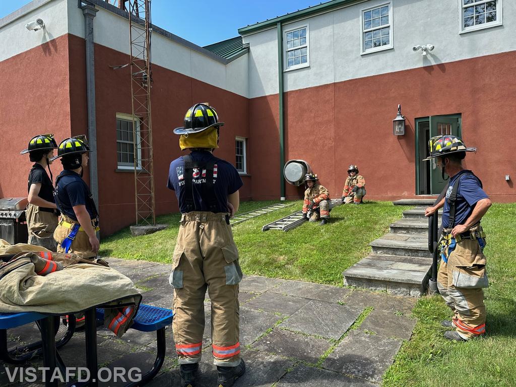 Foreman Kyla Whalen going over ladder operations during &quot;Firefighter Skills Class&quot; - 07/23/23