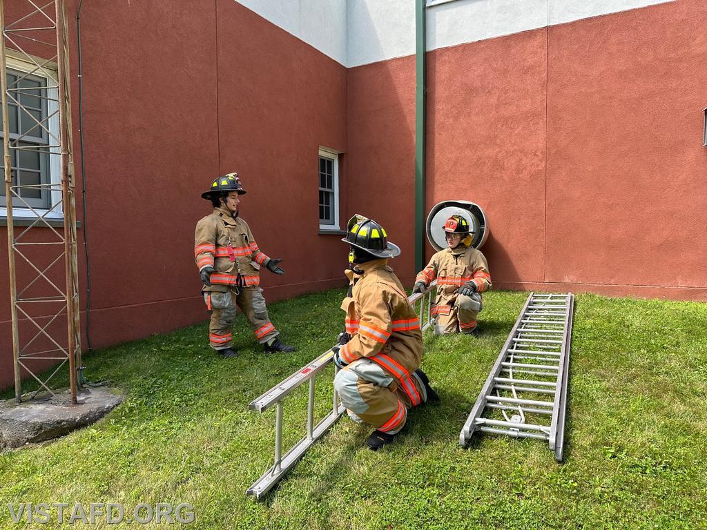 Vista Firefighters practicing ladder operations during &quot;Firefighter Skills Class&quot; - 07/23/23