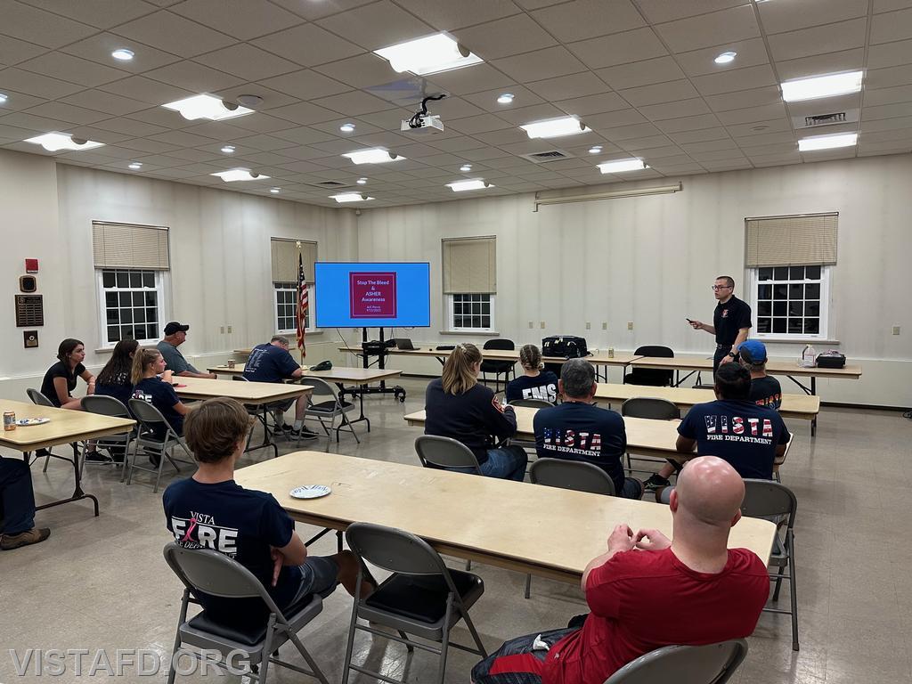 Assistant Chief Brian Porco going over &quot;stopping the bleed&quot; procedures - 09/11/23