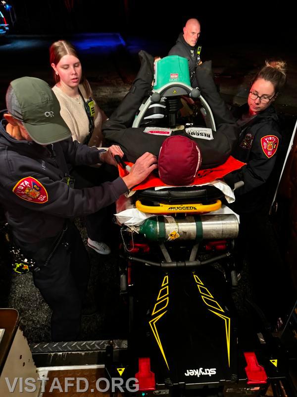 Vista EMS personnel practices performing CPR on a patient who was removed from the structure fire during our &quot;search & rescue&quot; drill - 11/11/24