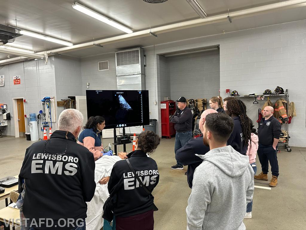 Vista EMS and mutual aid personnel learning about the fundamentals of an ultrasound - 10/30/23