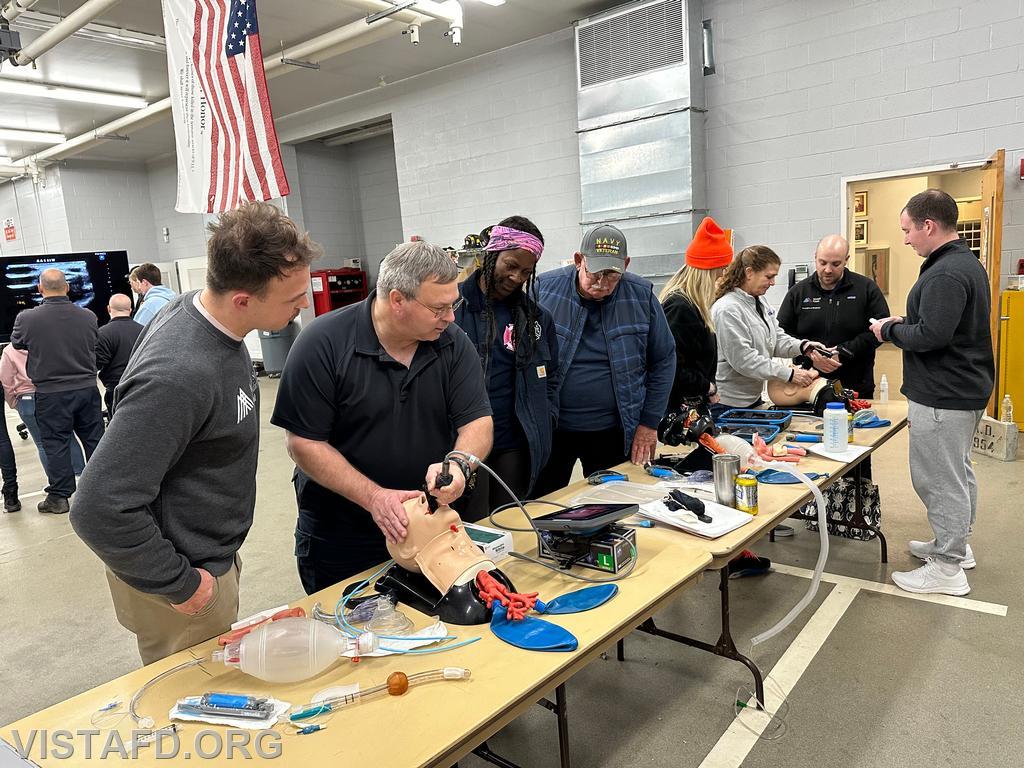 Vista EMS and mutual aid personnel learning about intubation equipment operations - 10/30/23