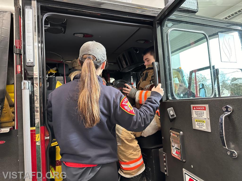 Foreman Kyla Whalen going over how our firefighters would respond on Engine 141 during &quot;Firefighter Skills Class&quot; - 01/14/24