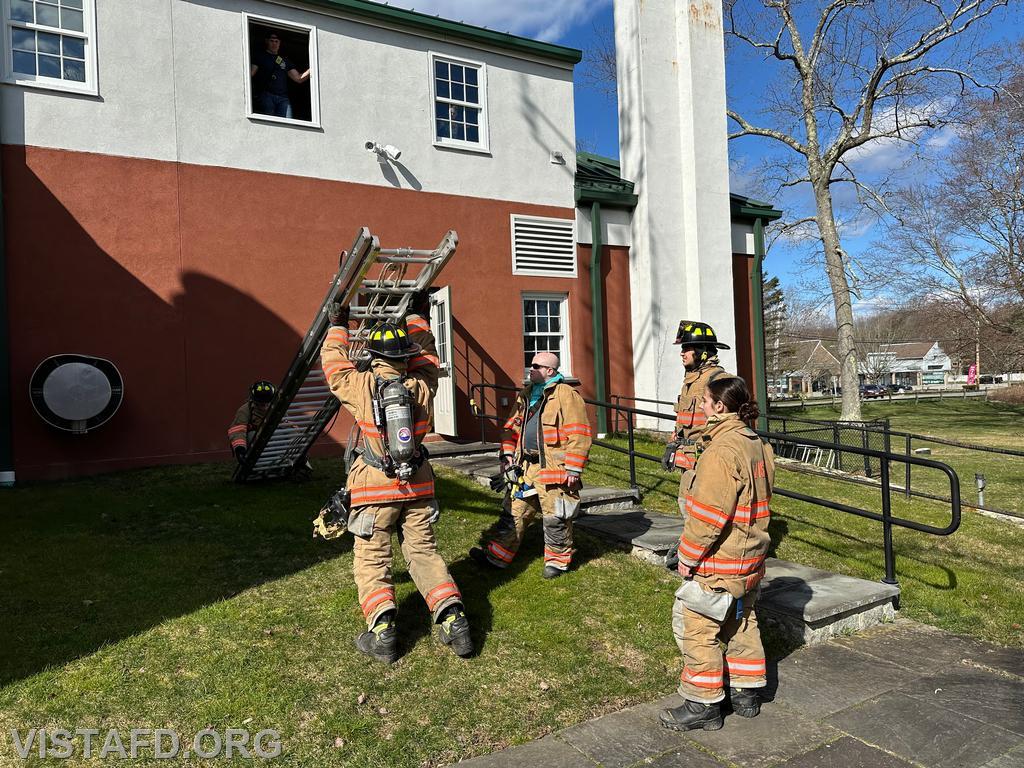 Vista Firefighters practicing ground ladder operations during &quot;Firefighter Skills Class&quot; - 03/17/24