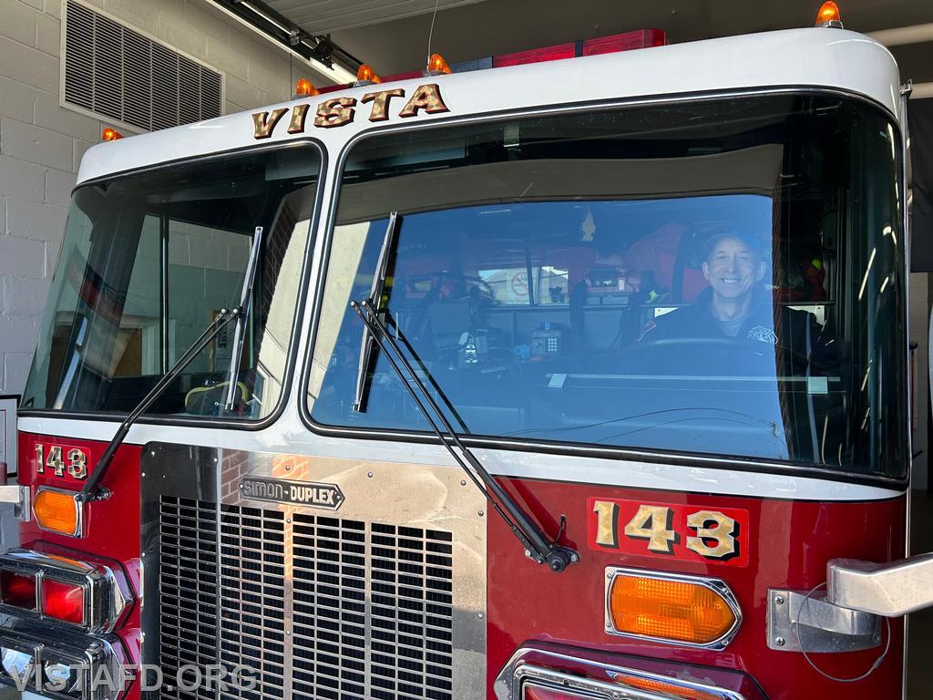 FF/EMT Candidate Andy Korman getting ready to go out driver training on Engine 143  - 02/18/24