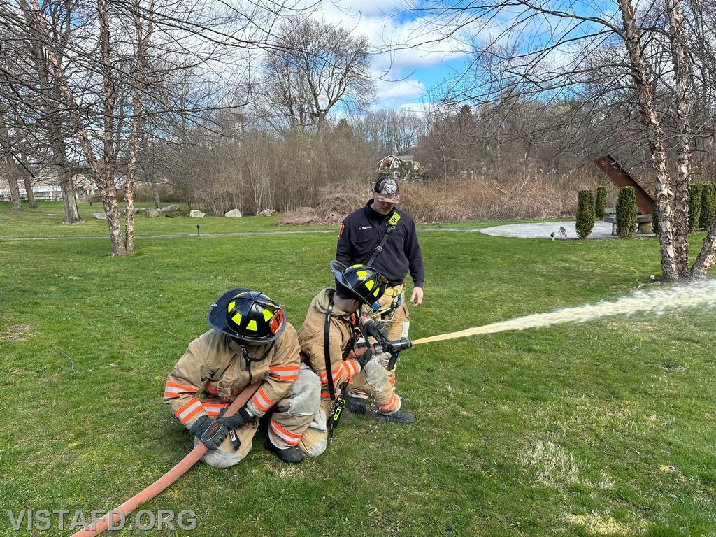 Captain Marc Baiocco going over hoseline advancement during &quot;Firefighter Skills Class&quot; - 04/07/24