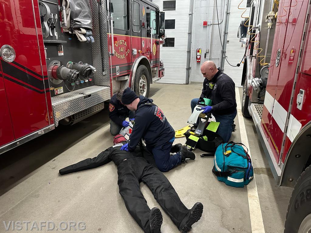 Vista Fire Department personnel conducting a cardiac arrest scenario - 04/08/24
