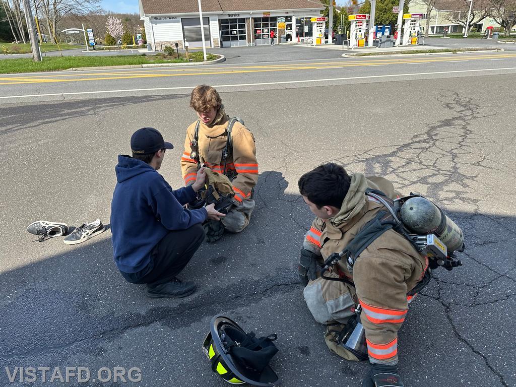 Firefighter Dom Mangone going over how to properly use an SCBA during &quot;Firefighter Skills Class&quot; - 04/14/24