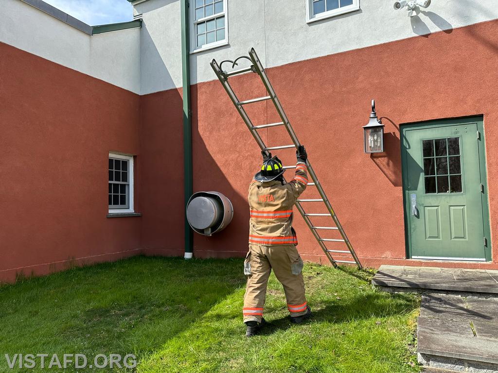 Vista Firefighters practicing ladder operations during &quot;Firefighter Skills Class&quot; - 04/14/24