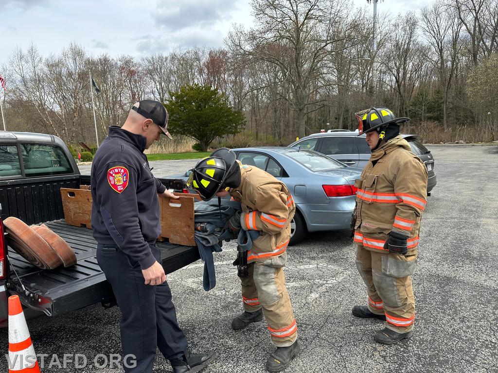 Captain Marc Baiocco going over hoseline advancement during &quot;Firefighter Skills Class&quot; - 04/21/24