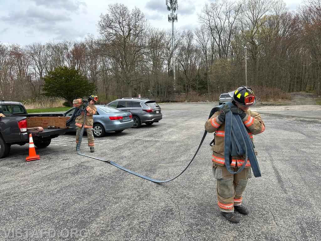 Vista Firefighters practicing hoseline advancement during &quot;Firefighter Skills Class&quot; - 04/21/24