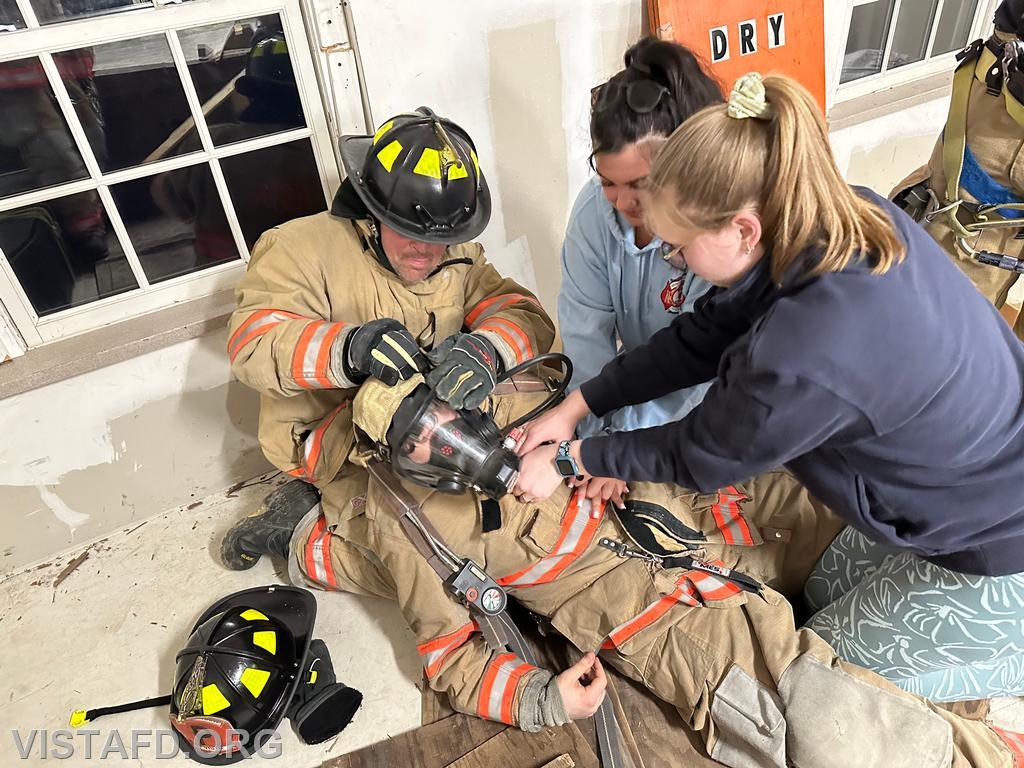 Vista Fire Department personnel practicing Firefighter CPR techniques - 04/22/24