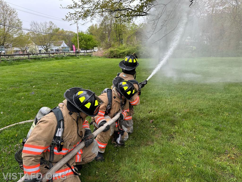 Vista Firefighters practicing hoseline advancement during &quot;Firefighter Skills Class&quot; - 05/05/24