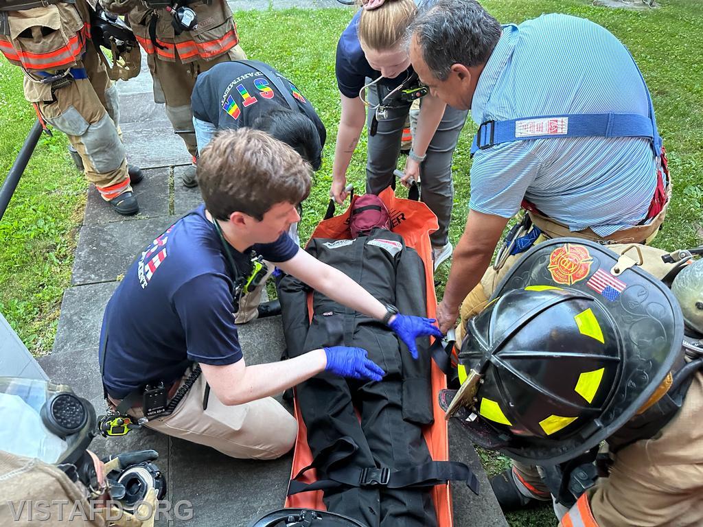 Vista EMS personnel packaging the patient following search and rescue operations - 06/17/24