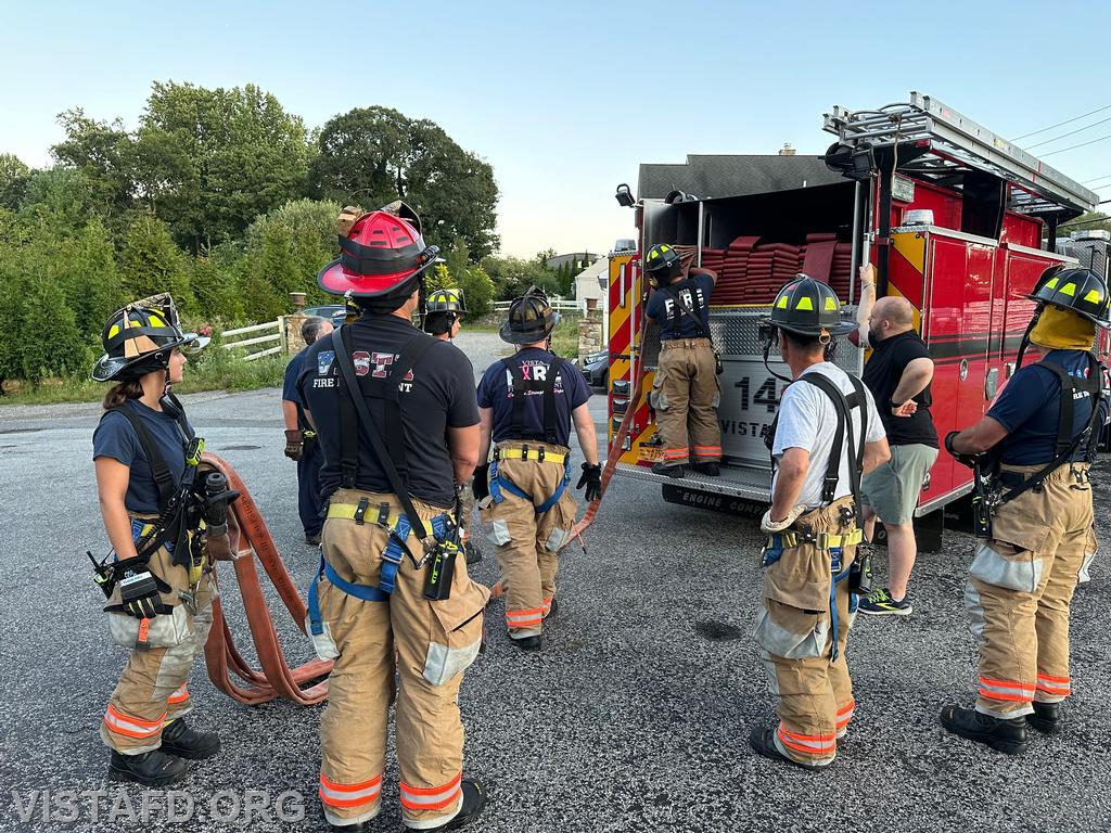 Vista Firefighters conducting an extended hoseline stretch - 08/12/24