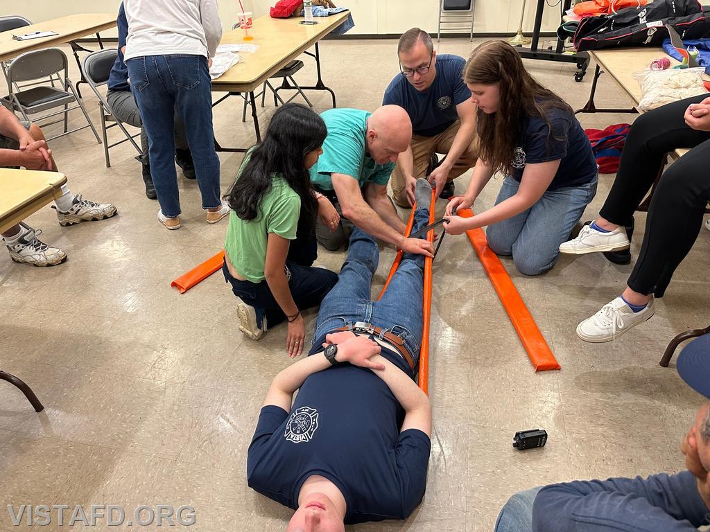 Vista EMS personnel conducting splinting techniques - 08/19/24