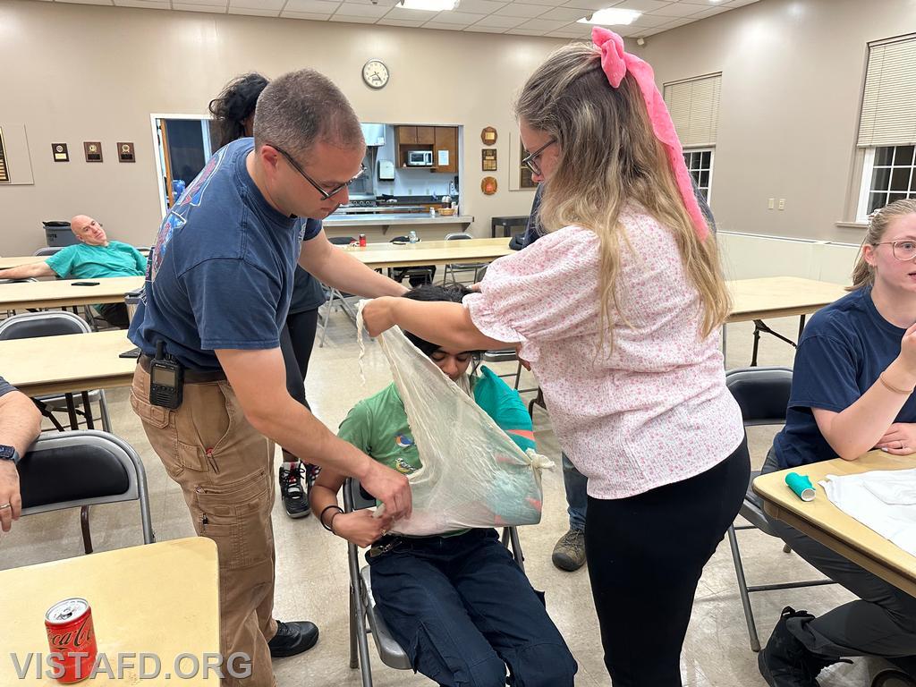 Vista EMS personnel conducting splinting techniques - 08/19/24