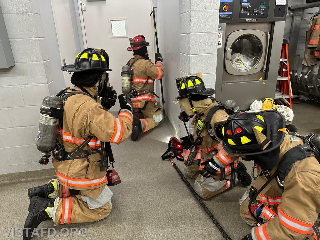 Vista Firefighters entering the search and rescue drill scenario - 08/19/24