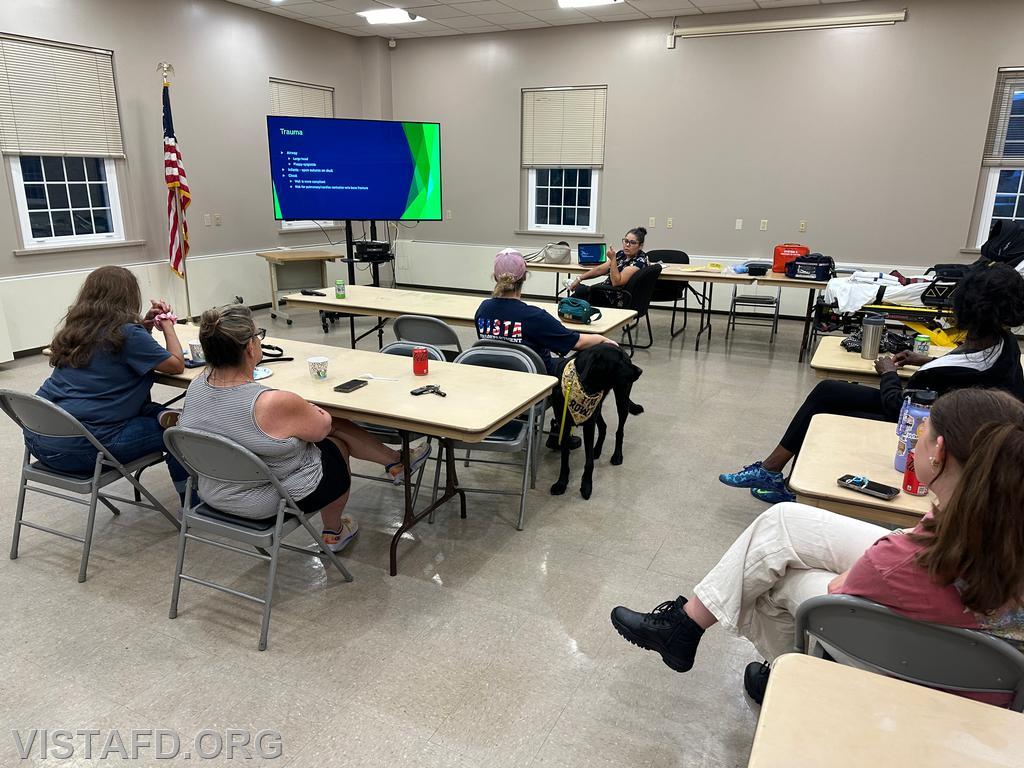 Dr. Eleanor Dethomas going over &quot;pediatric emergencies&quot; with our Vista EMS personnel - 08/26/24