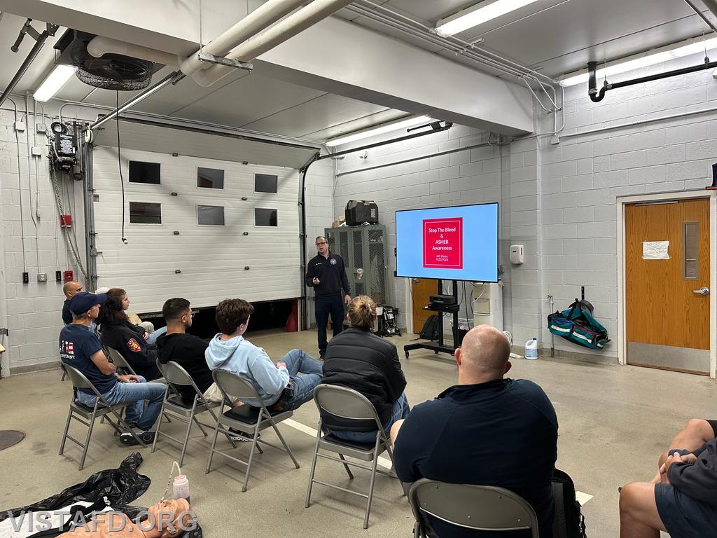 Assistant Chief Brian Porco going over &quot;stopping the bleed&quot; procedures - 09/23/24