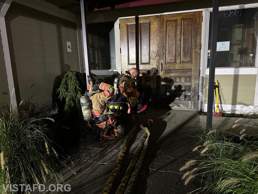 Vista Firefighters practicing hoseline advancement - 09/30/24