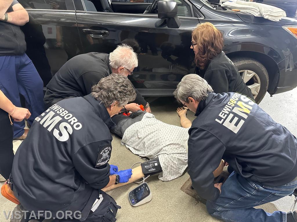 Vista Fire Department and mutual aid personnel going through a traumatic arrest scenario station during the &quot;Hands-On Skills with New York City Emergency Room Doctors&quot; drill - 10/28/24