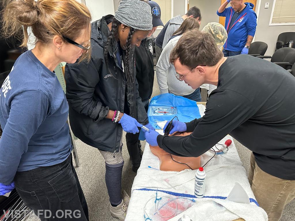 Vista Fire Department and mutual aid personnel learning about advanced practices with ultrasound - 10/28/24