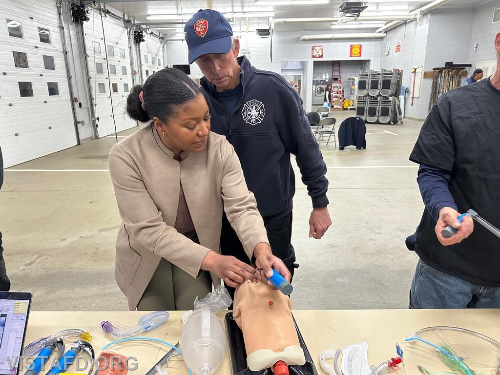 Vista Fire Department and mutual aid personnel learning about intubation equipment operations - 10/28/24