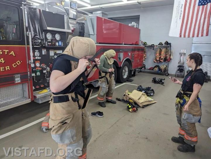 Vista Firefighters conducting a &quot;2 minute drill&quot; during &quot;Firefighter Skills Class&quot; - 04/16/23