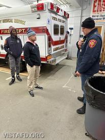 Captain Marc Baiocco, Firefighter Adam Ferman and Firefighter Judith Le Gall practicing communication operations